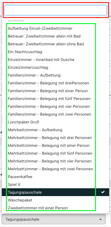 Screenshot aus der Software: geöffnete Dropdown-Menü der Extras.