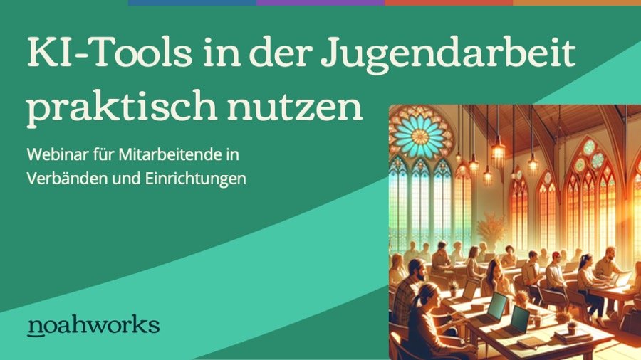 Titelfolie Webinar "KI-Tools in der Jugendarbeit praktisch nutzen"