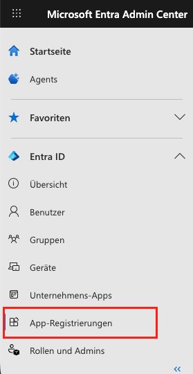 Screenshot aus dem MS Entra Admin Center. Zu sehen ist das Menü.