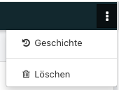 Screenshot der Aktionen innerhalb eines DB-Templates.