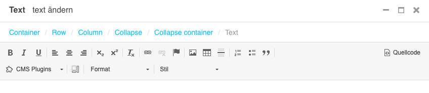 Ein Screenshot eines Einstellungsdialogs zur Bearbeitung von Text.