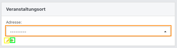 Screenshot aus der Software: geöffnete Veranstaltung im Bereich Veranstaltungsort.