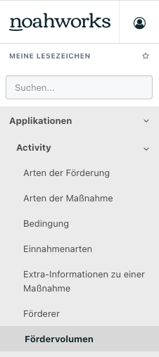 Screenshot aus der Software: geöffnete Menü.