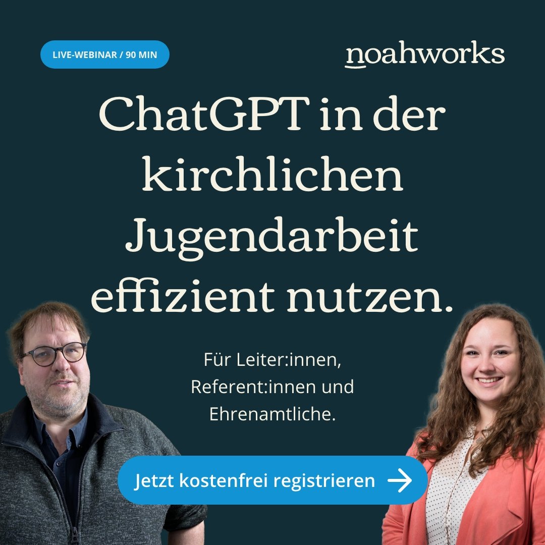 Social Media Titelbild: Webinar – ChatGPT in der kirchlichen Jugendarbeit effizient nutzen