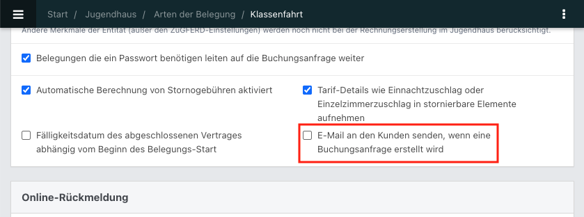 Screenshot einer geöffneten Art der Belegung in NoahHaus.