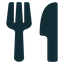 Icon mit Gabel und Messer