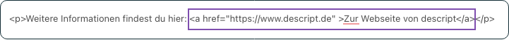 Screenshot eines optimalen HTML-Links.