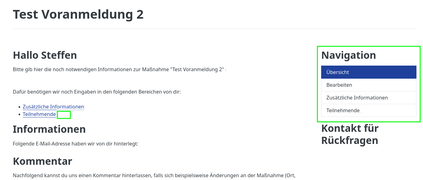 Screenshot aus der Software: geöffneter Antrag ohne Hinweise.