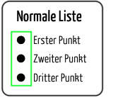 Screenshot des Ergebnisses der RML-Anweisung einer Aufzählungsliste.
