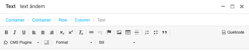 Ein Screenshot eines Einstellungsdialogs zur Bearbeitung von Text.