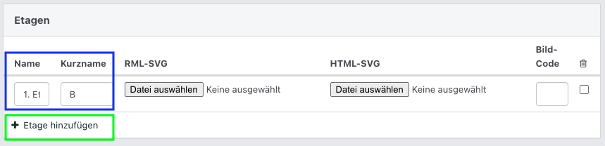 Screenshot aus NoahHaus: geöffnete Bearbeitungsansicht der Etagen eines Hauses.