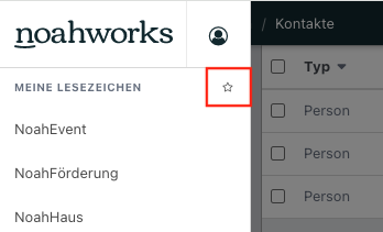 Screenshot aus der Software: geöffnetes Menü.