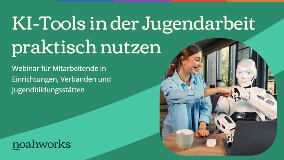 Titelfolie Präsentation: KI-Tools in der Jugendarbeit praktisch nutzen